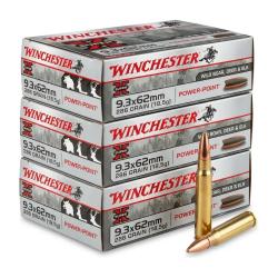 3XMUNITIONS BALLES WINCHESTER 9.3X62 POWER POINT MUNITIONS WINCHESTER 9.3X62 SUPER X POWER POINT 286