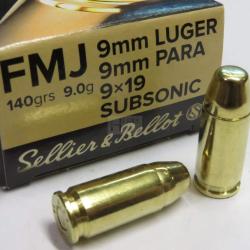 SELLIER BELLOT 9X19 SUBSO FMJ 140GR X50