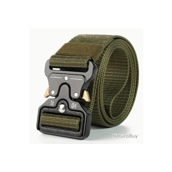 Ceinture tactique kaki, boucle dor�