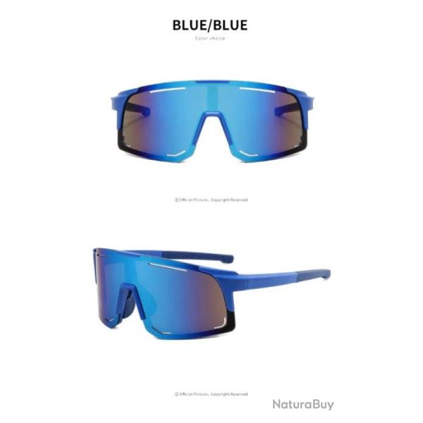 Lunettes Soleil Full Blue Polaris�es Unisexe Polyvalentes Coupe-Vent Sport Randonn�e P�che Protectio