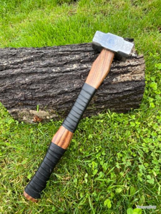 Hache De Combat Viking En Acier Forgé à La Main - Style Scandinave Deux Mains