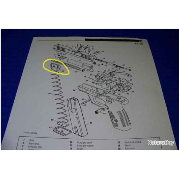 CZ Mod�le 100 - pi�ce d�tach�e N�49 - occasion
