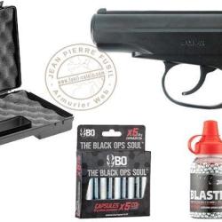 Pack pistolet &agrave; plomb CO2 BORNER PM-X - Cal 4.5 mm BB (3 joules max)
