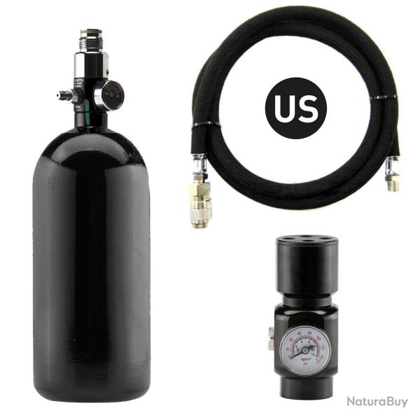 Pack complet US bouteille 0,2L + preset + r�gulateur HPA + ligne renforc�e US
