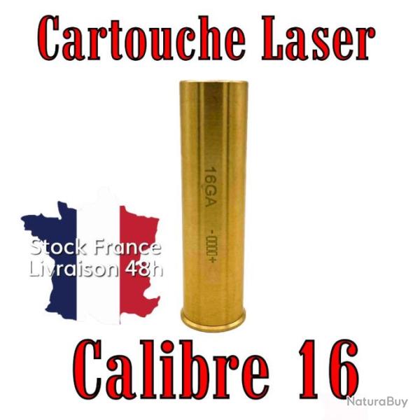 Cartouche laser de r�glage calibre 16 en laiton massif pile offerte - Envoi rapide depuis la France