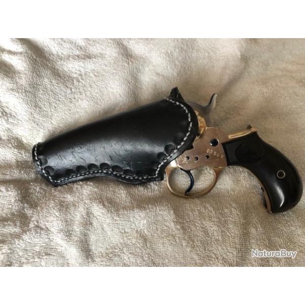 Holster CEINTURE en CUIR Epais pour Colt SHERIFF avec Gravure Coquillage - GAUCHER