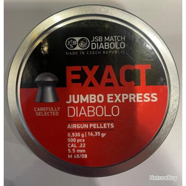 Plombs air comprim� cal.5.52 JSB exact jumbo express par 500