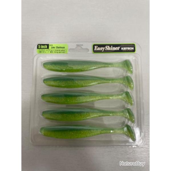 !! LEURRE KEITECH EASY SHINER 5'� COL LIME CHARTREUSE