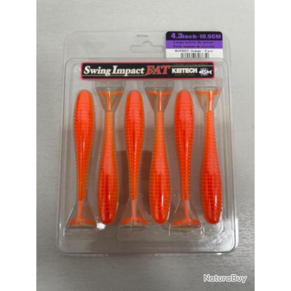 !! LEURRE KEITECH SWING IMPACT FAT 4.3'� COL ORANGE