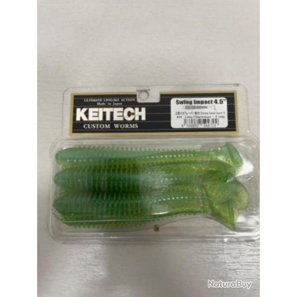 !! LEURRE KEITECH SWING IMPACT SLIM 4.5'� COL LILE CHARTREUSE