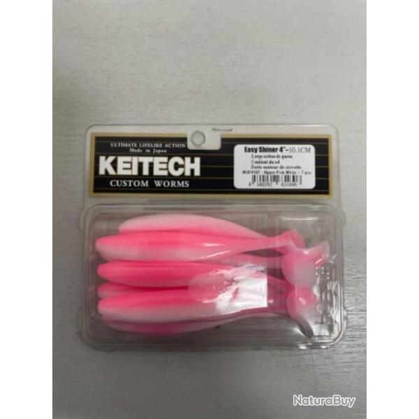 !! LEURRE KEITECH EASY SHINER 4'� COL HYPER PINK WHITE