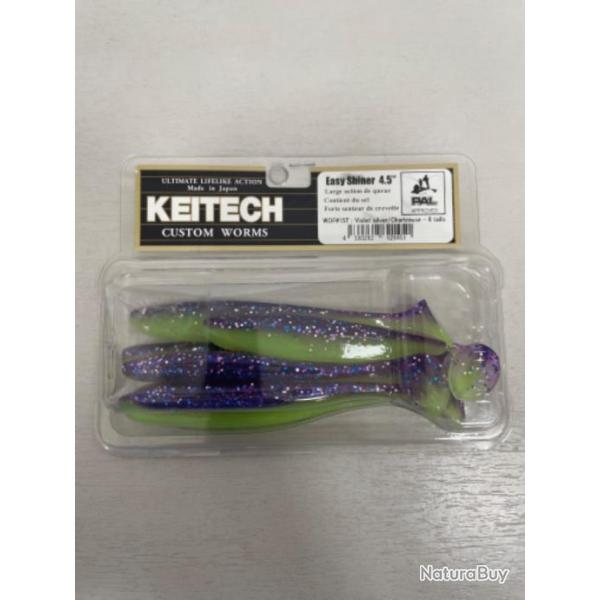 !! LEURRE KEITECH EASY SHINER 4.5'� COL VIOLET SILVER CHARTREUSE