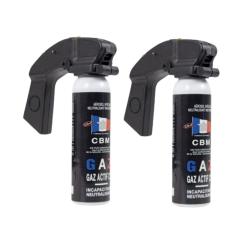 Pack de 2 BOMBE GAZ DEFENSE CS POIGNEE STANDARD 100ML