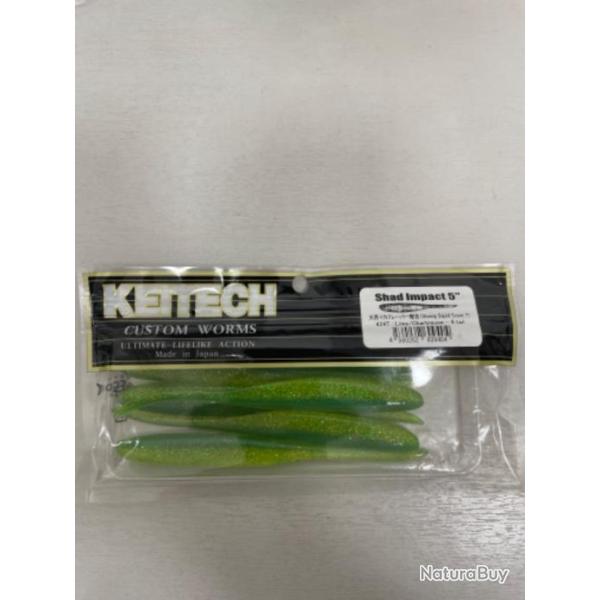 !! LEURRE KEITECH SHAD IMPACT 5'� COL LIME CHARTREUSE