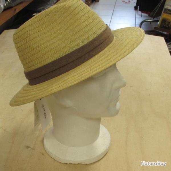 Chapeau d'�t� en paille STETSON mod�le Traveller Toyo couleur beige