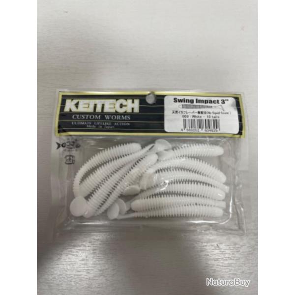 !! LEURRE KEITECH SWING IMPACT SLIM 3'� COL WHITE