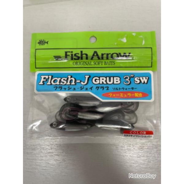 !! LEURRE FISH ARROW FLASH-J GRUB 3'� COL KATAKUCHI IWASHI SILVER