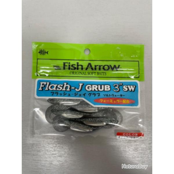 !! LEURRE FISH ARROW FLASH-J GRUB 3'� COL INAKKO SILVER