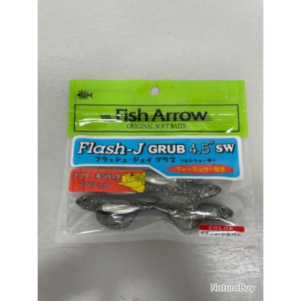 !! LEURRE FISH ARROW FLASH-J GRUB 4.5'� COL INAKKO SILVER