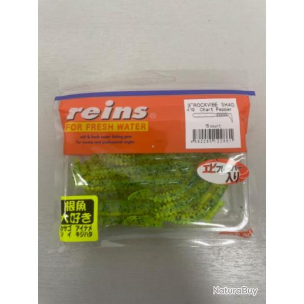 !! LEURRE REINS ROCKVIBE SHAD 3'� COL CHART PEPPER