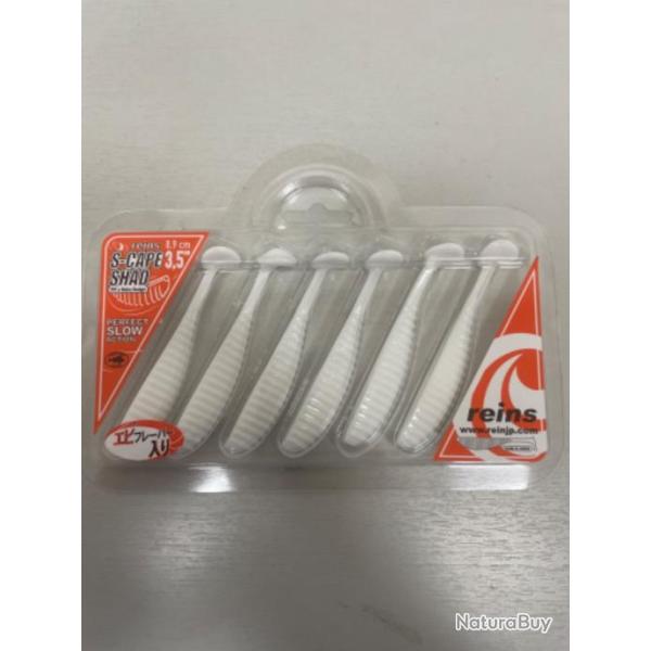 !! LEURRE REINS SCAPE SHAD 3.5'� COL MAT WHITE