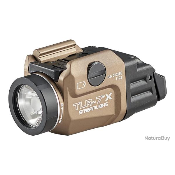 Lampe tactique pour pistolet Streamlight TLR-7 X USB FDE - Switch haut et bas