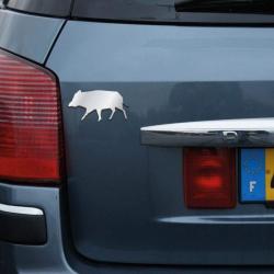 Logo chrom&eacute; 3D Sanglier