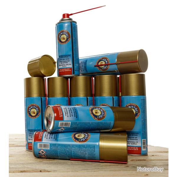 Pack de 12 a�rosols d'huile Armistol pour arme PACK DE 12 HUILE ARMISTOL SPRAY 200ML