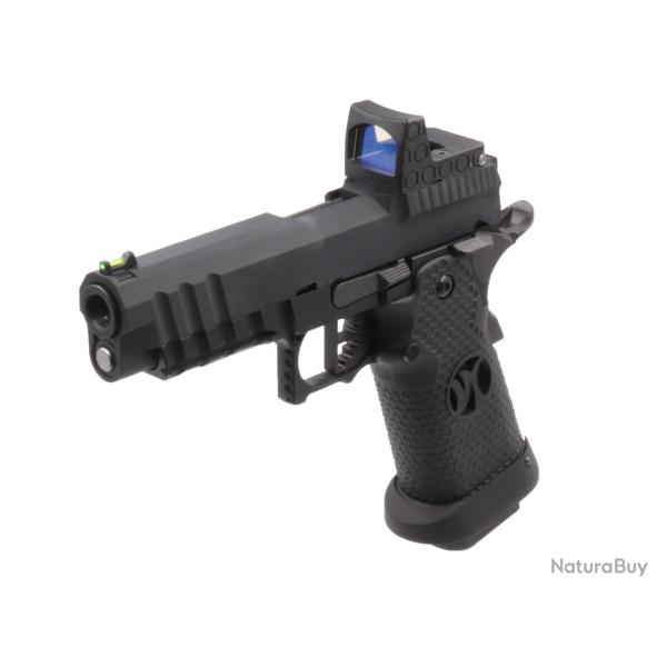 R�plique airsoft GBB HX2602 full Black gaz avec red-dot factice HX2602