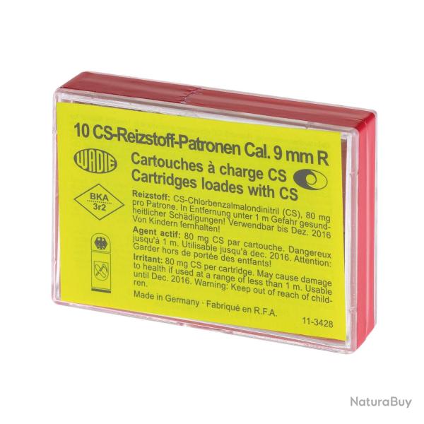 Bo�te de 10 cartouches 9 mm RK � gaz CS