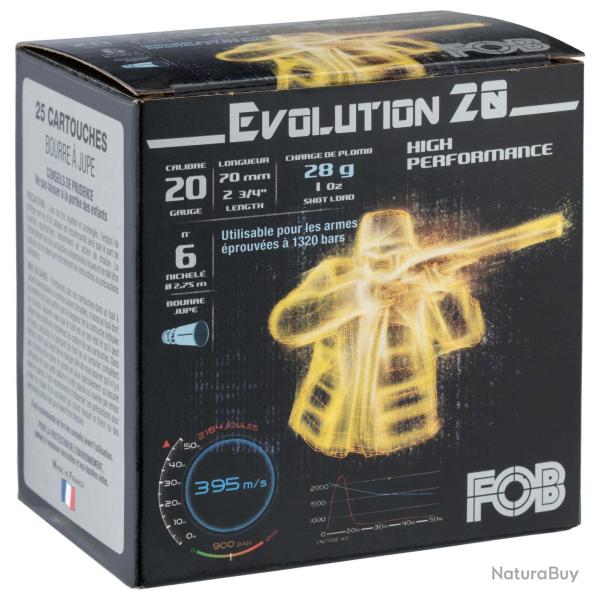 Cartouches Fob Evolution 20 Cal. 20 70 FOB PASSION Nickel Cal. 20 70. culot de 16. 28 gr