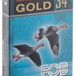 Cartouches Fob Gold 34 Magnum Cal. 20 76 FOB GOLD Magnum Cal. 20 76. culot de 16. 34 gr dor&eacute;