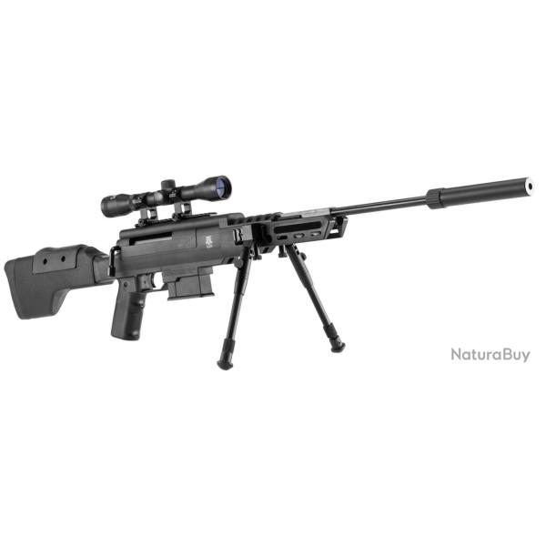 Carabine � air comprim� 7.5 � 24 J Black Ops sniper cal. 4,5 mm Ressort 24 j