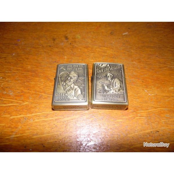 LOT DE 2 BRIQUET A ESSENCE WORL WAR 2