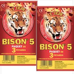 Lot de 2 PAQUET DE 3 PETARD LE TIGRE BISON N&deg;5
