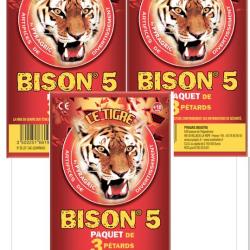 Lot de 3 PAQUET DE 3 PETARD LE TIGRE BISON N&deg;5
