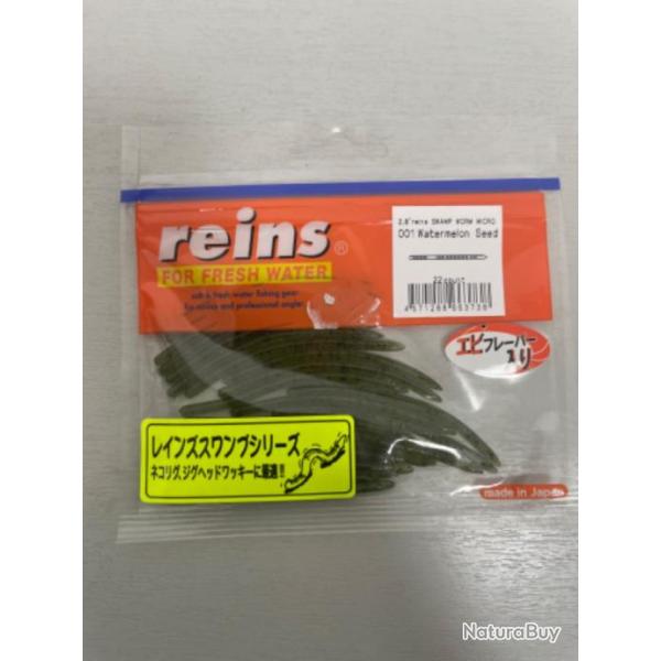 !! LEURRE REINS SWAMP WORM MICRO 2.8'� COL WATERMELON SEED