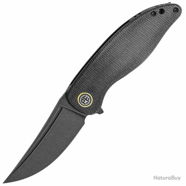 Couteau Petrified Fish Simum Lame Acier K110 D2 Black Manche Black Micarta Linerlock PFKP06DMDW