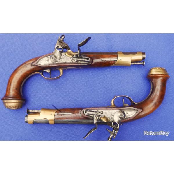 Paire de pistolets de Garde du Corps du Roi 1er mod�le 1814