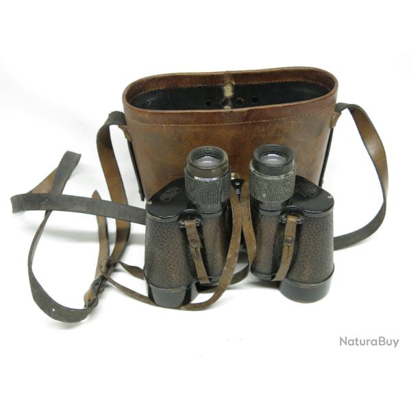 Paire de jumelles Allemande Carl Zeiss Jena 8 x 40 avec tui cuir Rf 60