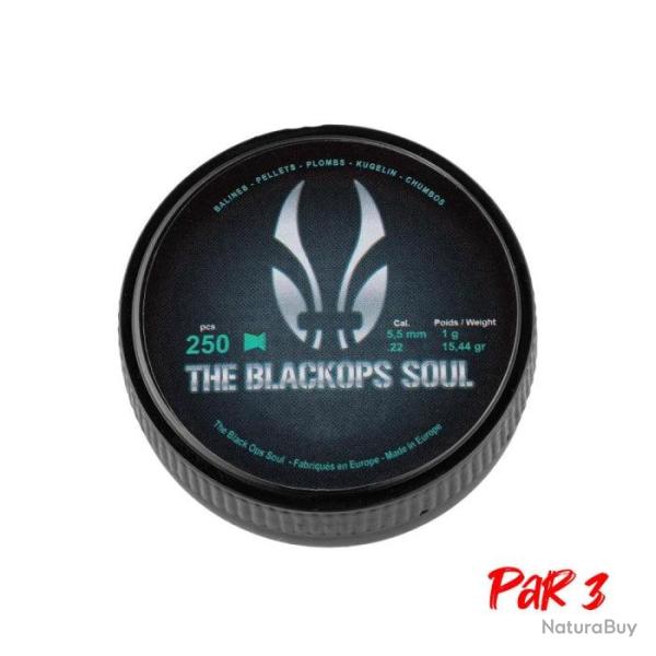 Boite de plombs Black Ops Soul � T�te plate - Par 3 / 5.5