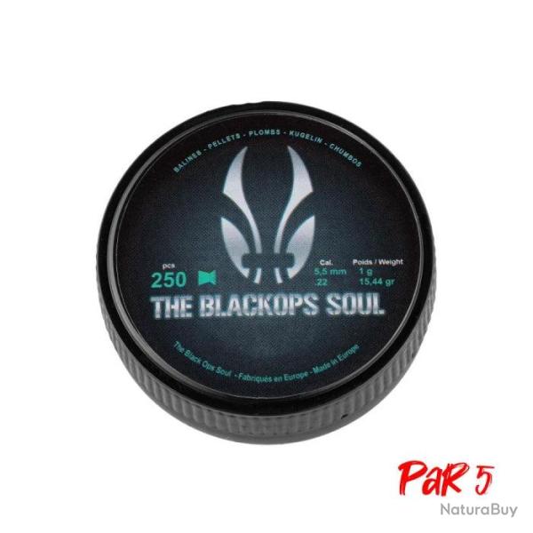 Boite de plombs Black Ops Soul � T�te plate - Par 5 / 5.5