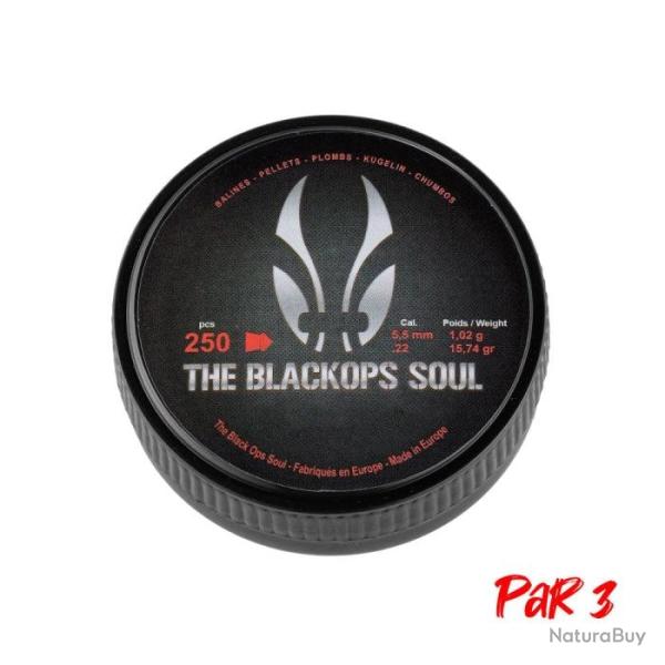 Boite de plombs Black Ops Soul � T�te pointue - Par 3 / 5.5
