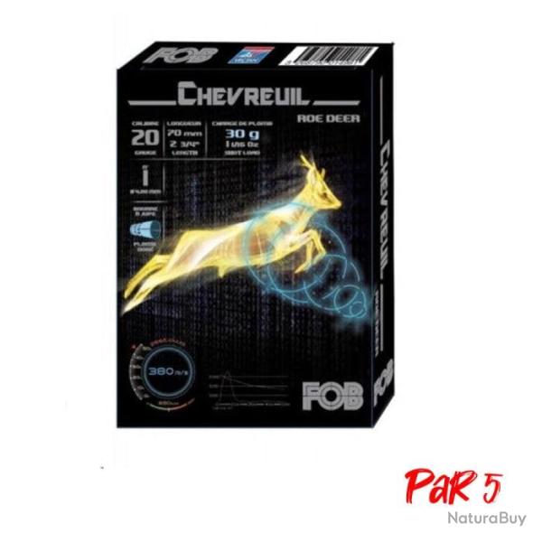 Cartouches de chasse FOB Chevreuil HP - 1 dor� / Par 5 / 20/70