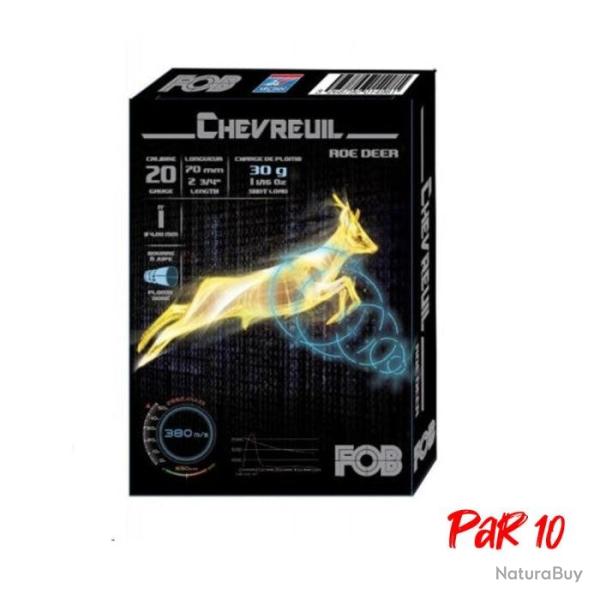 Cartouches de chasse FOB Chevreuil HP - 1 dor� / Par 10 / 20/70