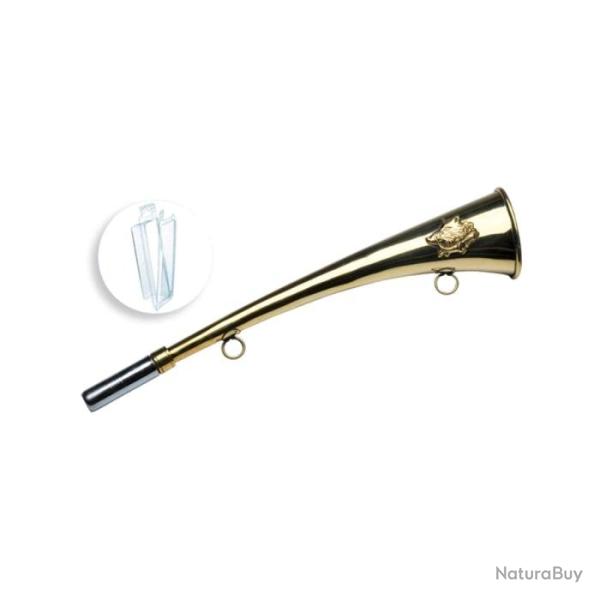 Corne d'appel Januel en Laiton d�cor sanglier - 30 cm / Standard