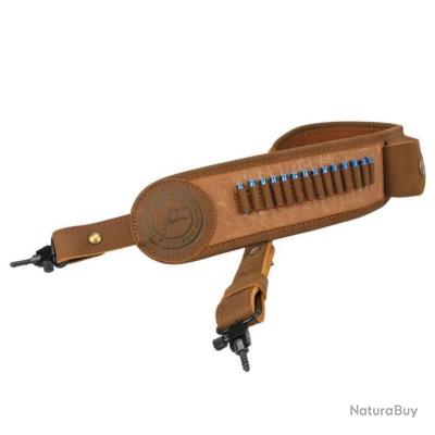 WAYNE'S DOG Sangle en cuir pour munitions 30/30 .357 .45 .45-70 .22 12GA ( noir avec émerillons, .22LR .22MAG .17HMR
