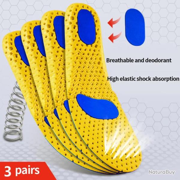 Semelles Orthopediques en Mousse EVA � M�moire de Forme  Respirante-3 Paires-Au Choix 20260729082522