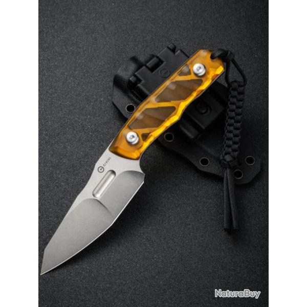 Couteau CIVIVI Propugnator Yellow Manche Ultem Lame Acier D2 SW Etui Kydex CIVC230023