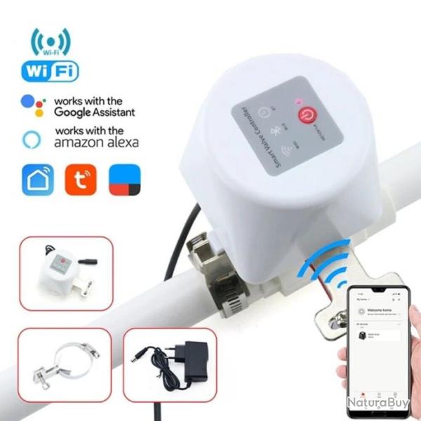 Vanne d'Eau Intelligente Tuyau WiFi Contr�leur Arrosage Jardin Compatible Google